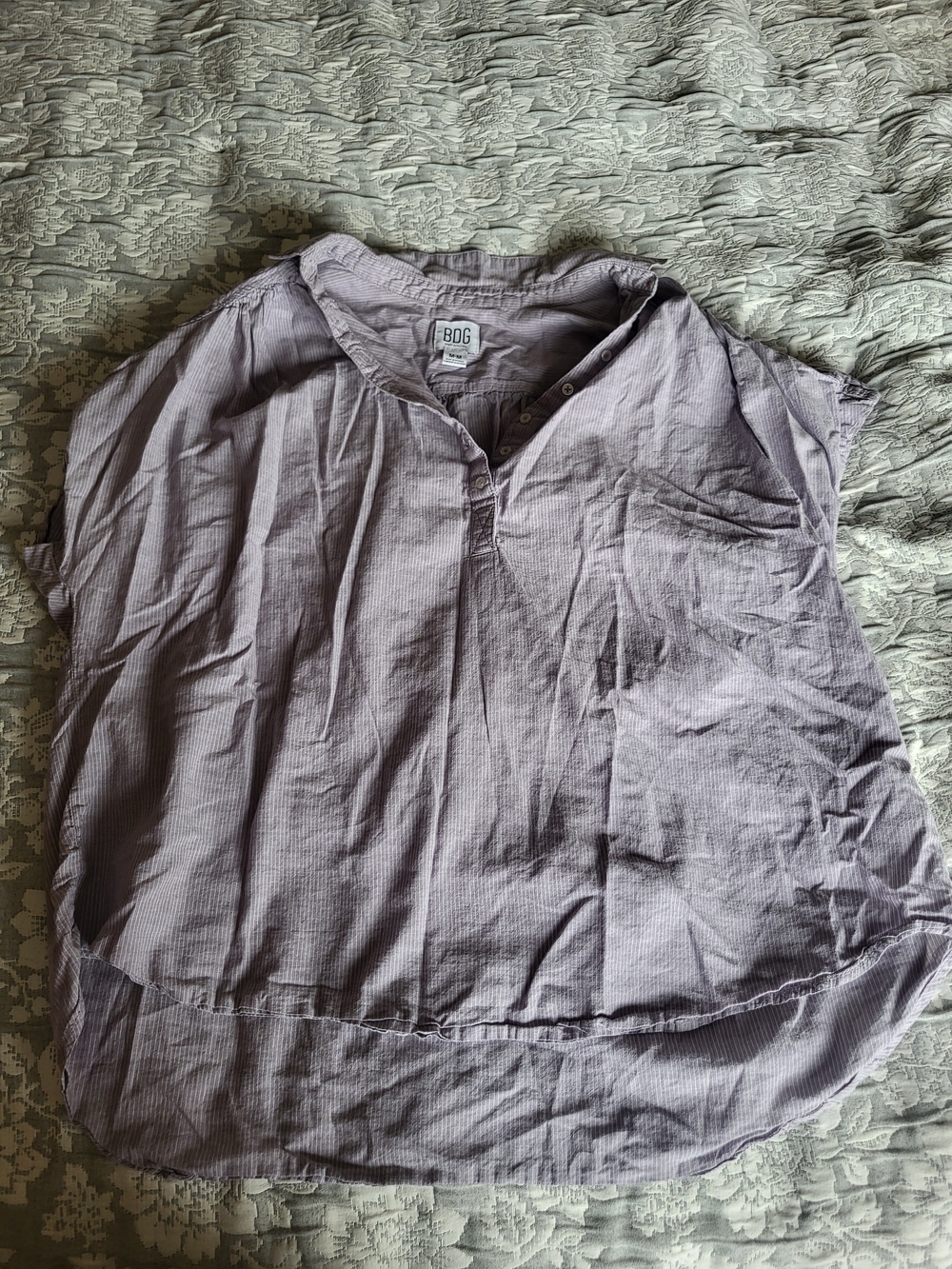 BDG Lavender Pullover Henley Top